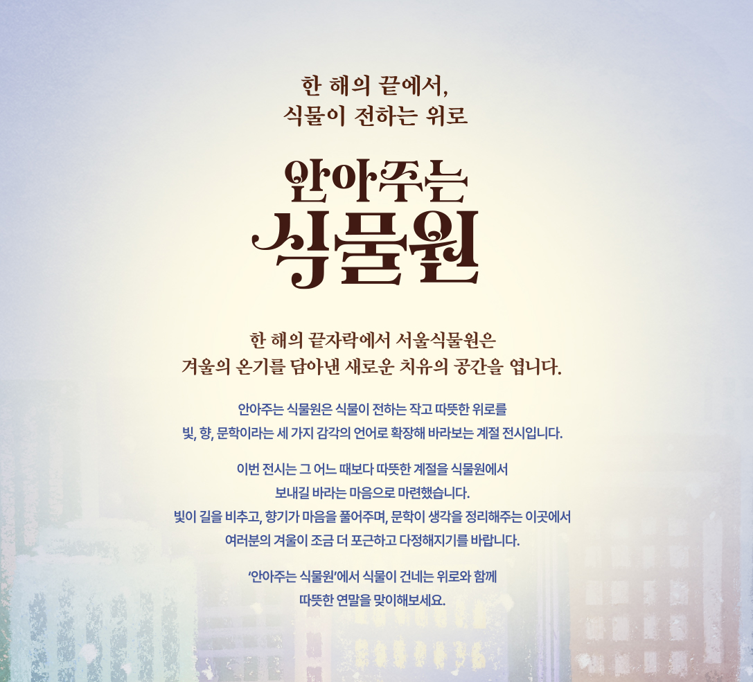 한 해의 끝에서, 식물이 전하는 위로 안아주는 식물원